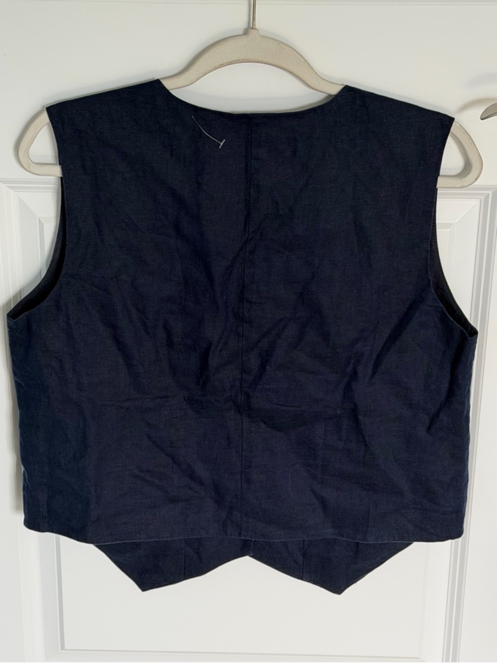 Quince Women's Deep Navy 100% European Linen Vest Size Medium 39848 - Picture 7 of 14